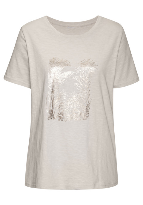 Bild: T-Shirt von Vivance: T-Shirt von Vivance mit glänzendem Foliendruck. Rundhalsausschnitt mit schmalem Bündchen. Figurumspielende Passform. Jersey aus Baumwolle.