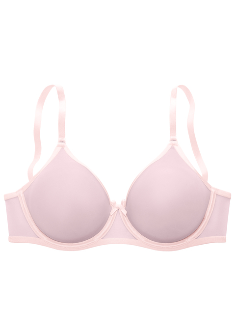 Bild: T-Shirt-BH von Vivance: Verspielter T-Shirt-BH mit feiner Zierschleife in der vorderen Mitte. Rundherum aus hauchzartem Soft-Mesh in transparenter Optik. Mit modischen Kontrastfarben. Individuell verstellbare Träger sowie Rückenverschluss. Passende Unterteile aus der gleichen Serie erhältlich. Transparente Unterwäsche Damen. Transparenter BH. Verführerische Dessous. Verspielte Dessous. Sexy Dessous. Bügel-BH. Minimizer-BH. Aus 80% Polyamid, 20% Elasthan.