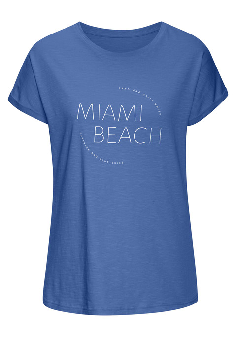 Bild: T-Shirt von Vivance: T-Shirt von Vivance mit modischem Frontprint. Rundhalsausschnitt mit schmalem Bündchen. Figurumspielende Passform. Flammgarnjersey aus Baumwolle.