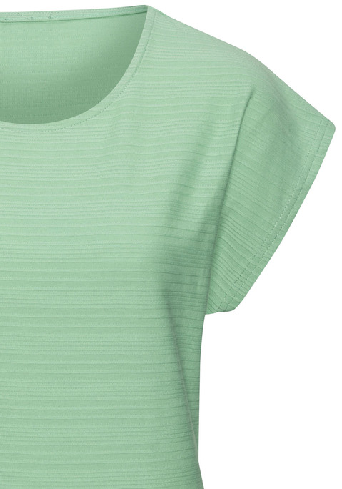 Bild: T-Shirt von Vivance: T-Shirt von Vivance im 2er-Pack. Dekorative Streifenstruktur. Rundhalsausschnitt. Nahtlos angesetzte, kurze Ärmel. Lässige Passform. Angenehmer Baumwolljersey. Mit dem Kauf des Produktes wird die Initiative »Cotton made in Africa« unterstützt.