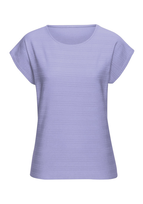 Bild: T-Shirt von Vivance: T-Shirt von Vivance. Dekorative Streifenstruktur. Rundhalsausschnitt. Nahtlos angesetzte, kurze Ärmel. Lässige Passform. Angenehmer Baumwolljersey. Mit dem Kauf des Produktes wird die Initiative »Cotton made in Africa« unterstützt.