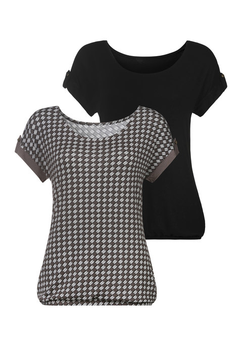 T-Shirt von VIVANCE in taupe, schwarz