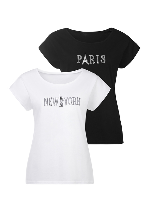 T-Shirt von VIVANCE in weiß, schwarz
