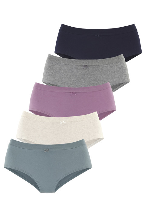 Bild: Taillenslip von Vivance: Taillenslip von Vivance im praktischen 5er-Pack. Breites Komfortbündchen mit Zierschleife. Bequeme Passform. Elastische Baumwollqualität mit weichem Griff.