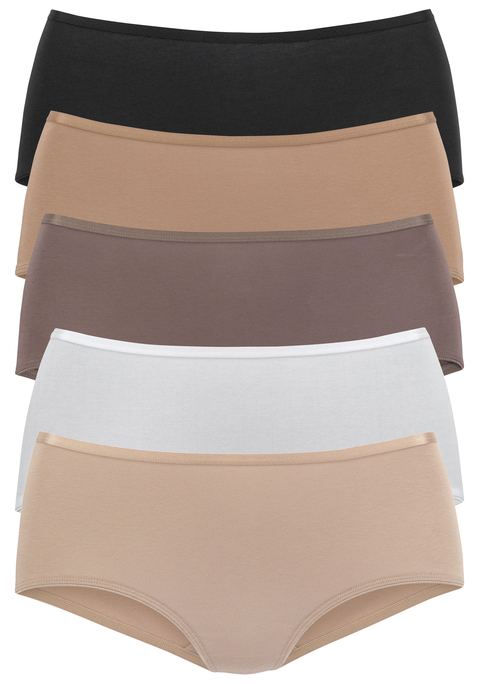 Bild: Taillenslip von Vivance: Komfortabler Taillenslip von Vivance im 5er-Pack. Modisches Glanzbündchen. Flacher Beinausschnitt. Einsatz von Baumwolle, die die Initiative Cotton made in Africa unterstützt.