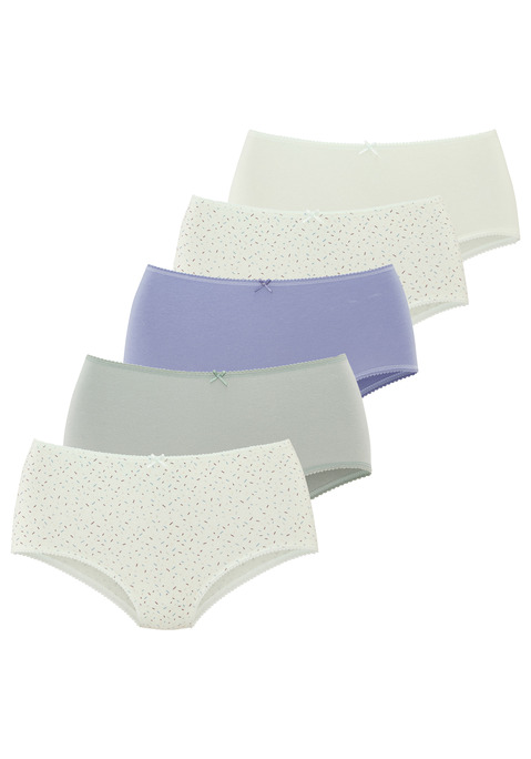 Bild: Taillenslip von Vivance: Taillenslips von Vivance im 5er-Pack mit dezenter Häkelkante und kleiner Schleife. Aus weicher und elastischer Baumwoll-Qualität
