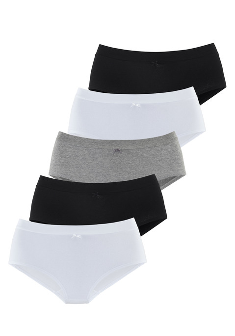 Bild: Taillenslip von Vivance: Taillenslip von Vivance im praktischen 5er-Pack. Breites Komfortbündchen mit Zierschleife. Bequeme Passform. Elastische Baumwollqualität mit weichem Griff.
