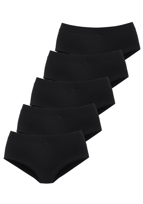 Bild: Taillenslip von Vivance: Taillenslip von Vivance im praktischen 5er-Pack. Breites Komfortbündchen mit Zierschleife. Bequeme Passform. Elastische Baumwollqualität mit weichem Griff.