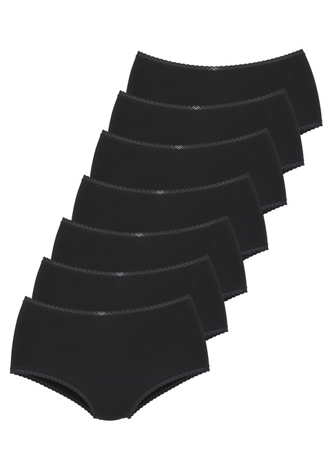 Bild: Taillenslip von Vivance: Bequeme Taillenslips von Vivance im 7er-Pack. Mit feiner Spitzeneinfassung. Aus weicher, elastischer Baumwollqualität.
