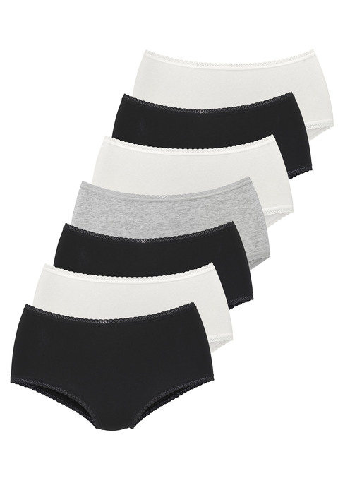 Bild: Taillenslip von Vivance: Bequeme Taillenslips von Vivance im 7er-Pack. Mit feiner Spitzeneinfassung. Aus weicher, elastischer Baumwollqualität.
