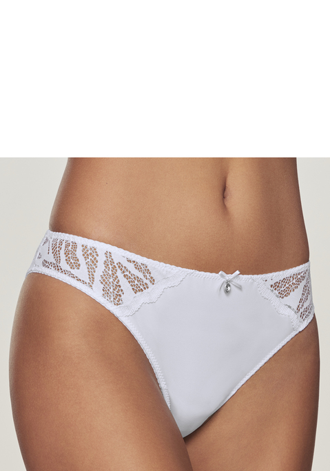 Bild: Tanga von Vivance: Verführerischer Tanga mit feiner Zierschleife und hübschem Accessoire. Aus einem edlen Mix aus weichem Microtouch-Material und offener Jacquardspitze. Mit sexy Cut-Out in der hinteren Mitte. Mit eingearbeitetem Baumwollzwickel. Passende BHs aus der gleichen Serie erhältlich. Aus 85% Polyamid, 15% Elasthan.