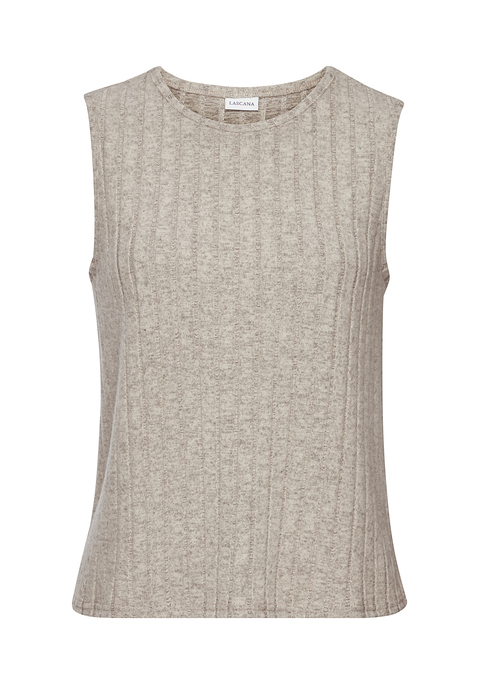 Bild: Tanktop von Vivance: Unifarbenes Top von Vivance mit Rundhalsausschnitt und breiten Trägern. Gerader Saumabschluss. Ideal zu Hosen und Röcken kombinierbar. Weiche, melierte Jerseyqualität mit flauschigem Griff.