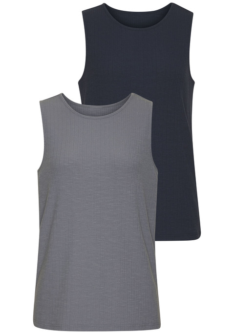 Bild: Tanktop von Vivance: Unifarbenes Top von Vivance mit modischer Rippstruktur. Rundhalsausschnitt. Super zu kombinieren. Aus weich fließendem Material mit Viskoseanteil.