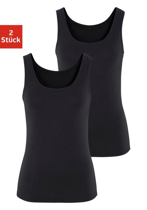 Bild: Tanktop von Vivance: Schönes Basictanktop von Vivance im 2er-Pack. Mit klassischem Rundhalsausschnitt und körpernaher Passform. Einsatz von Baumwolle, die die Initiative Cotton made in Africa unterstützt.