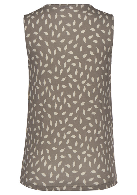 Bild: Tanktop von Vivance: Jerseytop mit Alloverprint von Vivance. Mit tiefem V-Ausschnitt im Cache-coeur-Stil. Geraffte Details am Saum und an der Schulter. Gerader Saumabschluss. Weiche Jerseyqualität.