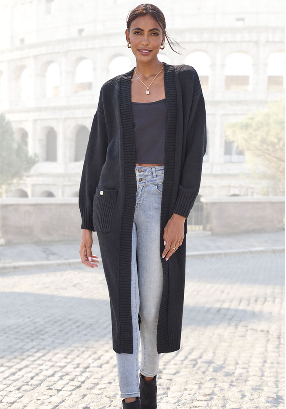 Long Cardigan Zalando Strickmantel Damen Stradivarius Rote