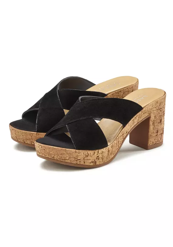 Pantolette aus Leder mit Blockabsatz von LASCANA